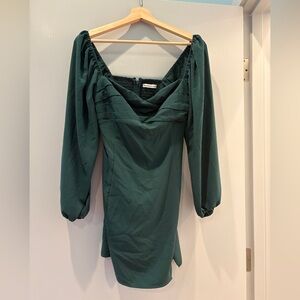 Elegant Green Off-Shoulder Dress